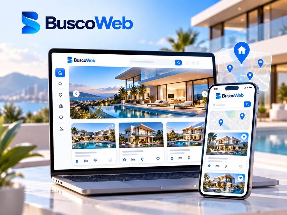 Ejemplo de diseño web profesional para inmobiliarias creado por BuscoWeb