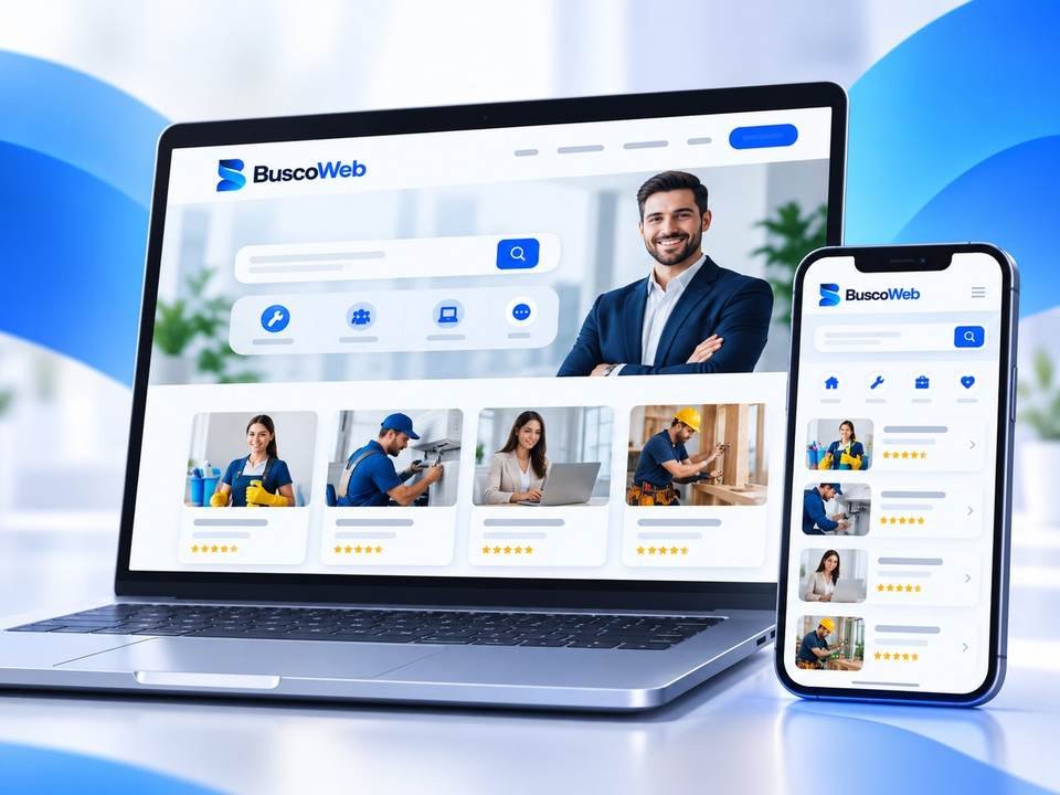 Ejemplo de diseño web profesional para empresas y servicios creado por BuscoWeb