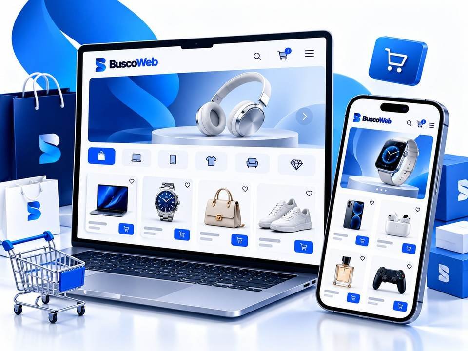 Ejemplo de diseño web profesional para tiendas y catálogos creado por BuscoWeb