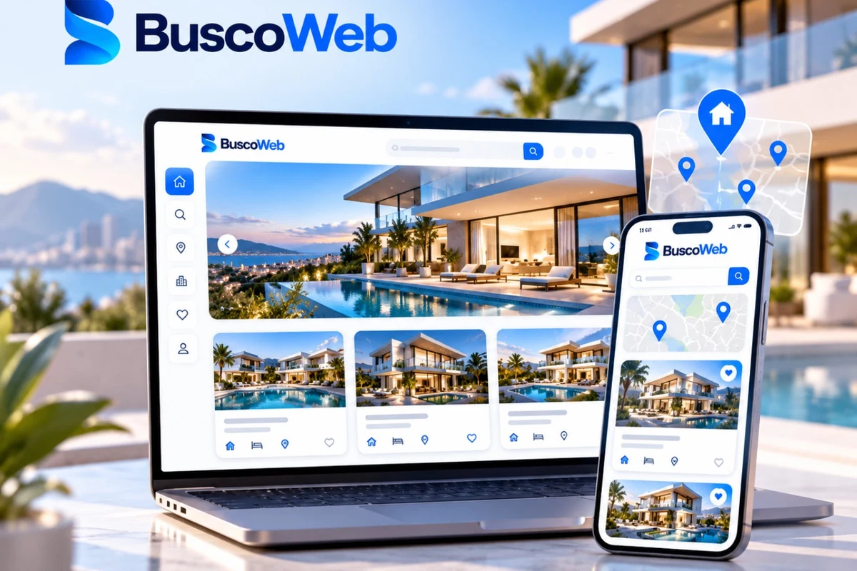 Web profesional para inmobiliaria creada por BuscoWeb